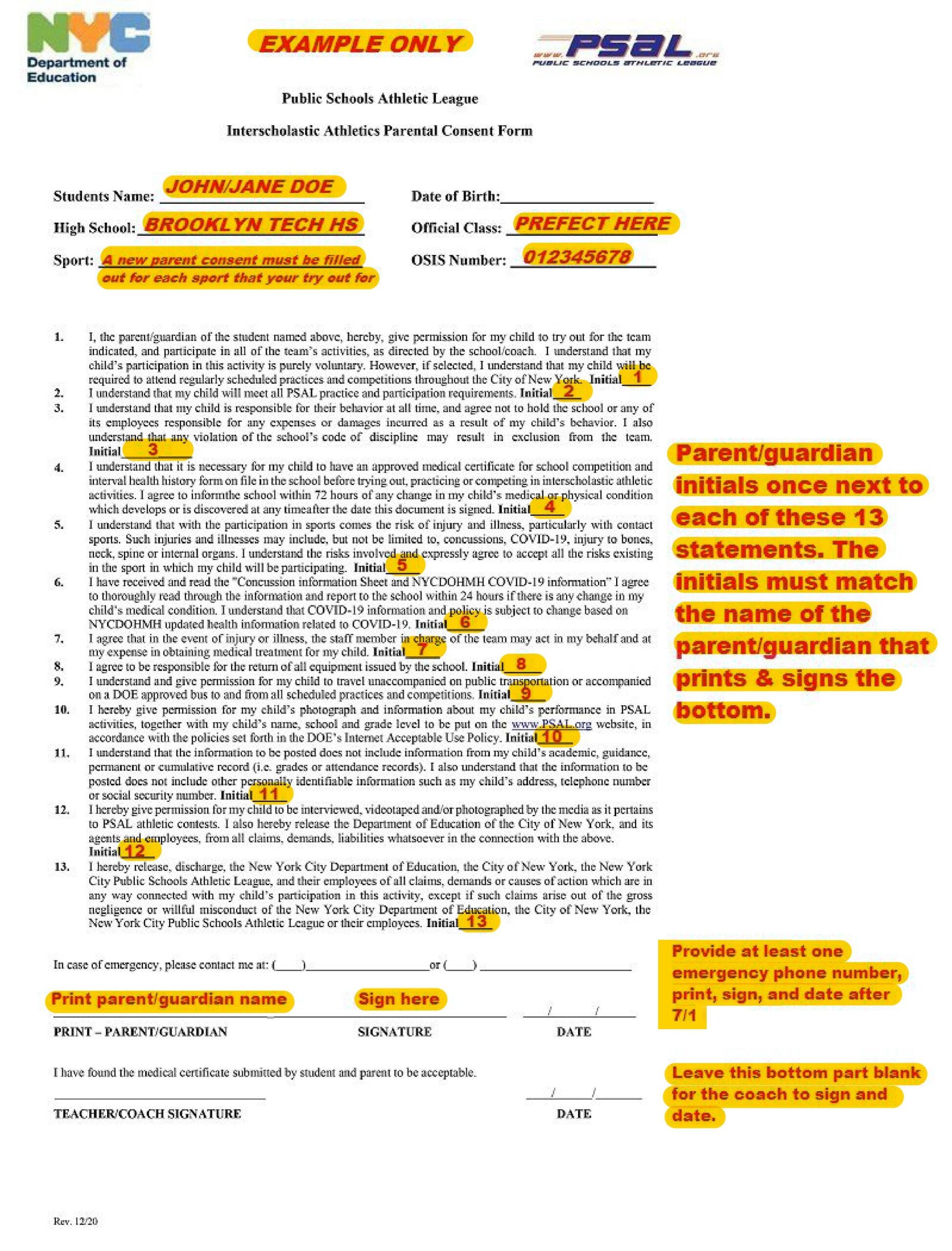 parental consent form parental consent form