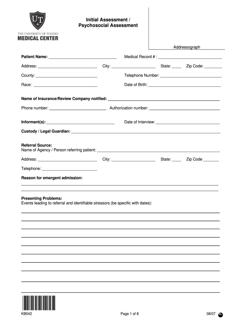 Psychosocial Assessment Template Fill Out Sign Online DocHub