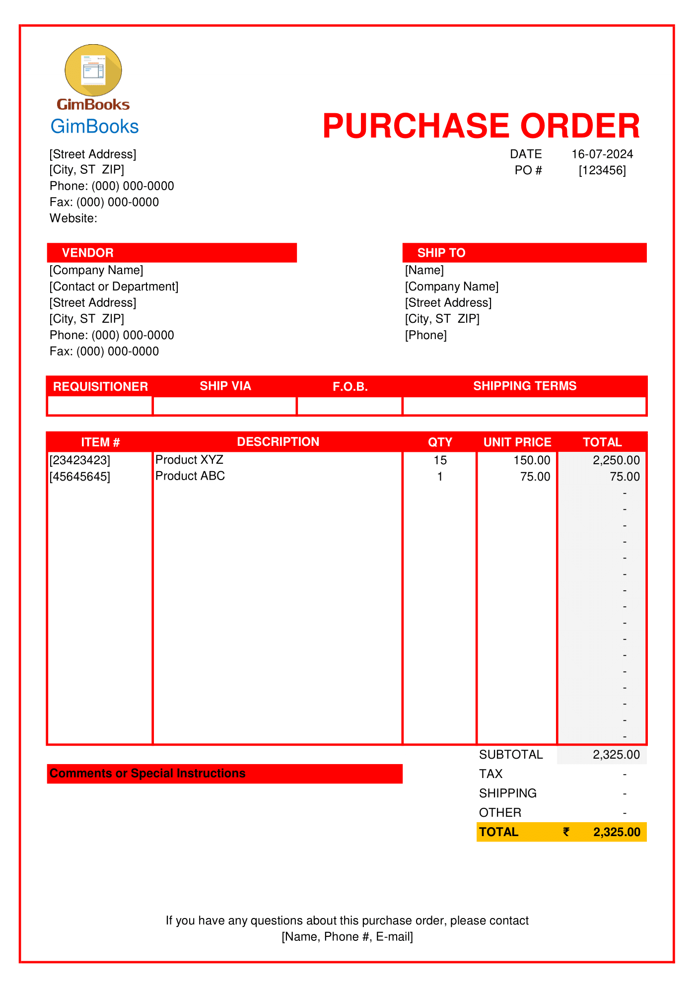 Purchase Order Format Download Custom Templates For Business Purchase Order Format Download Custom Templates For Business
