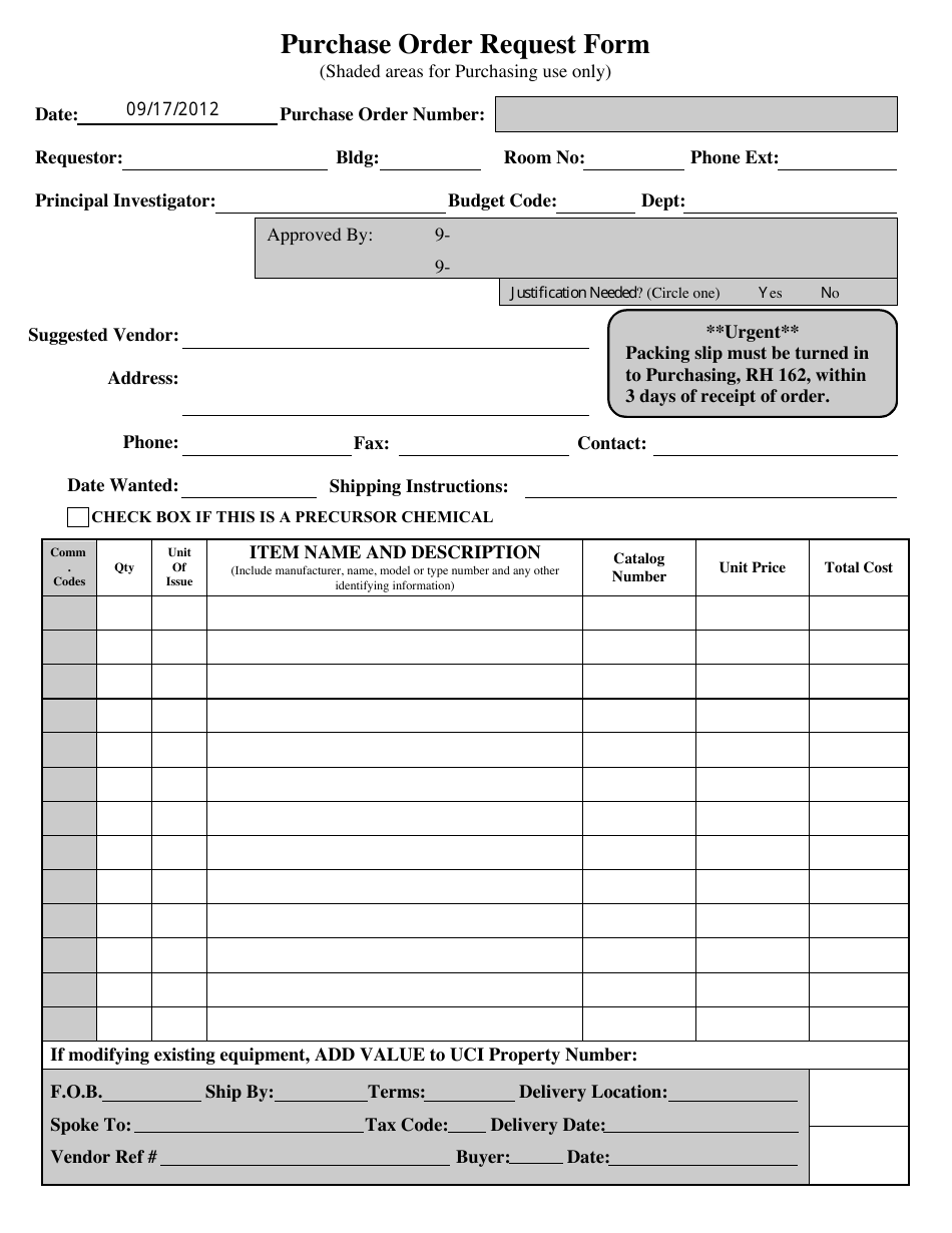Purchase Order Request Form Shaded Areas For Purchasing Use Only Fill Out Sign Online And Download PDF Templateroller Purchase Order Request Form Shaded Areas For Purchasing Use Only Fill Out Sign Online And Download PDF Templateroller