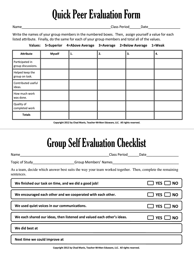 group evaluation form group evaluation form