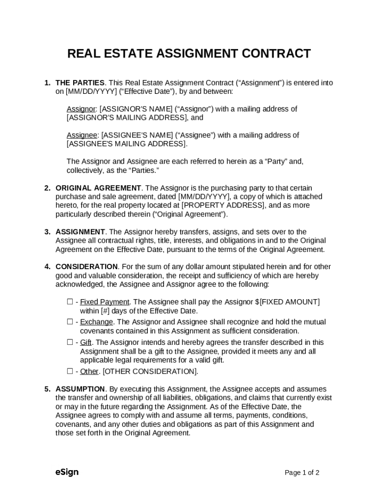 contract assignment form contract assignment form