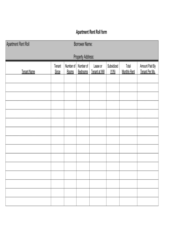 Rent Roll Template Fill Out Sign Online DocHub