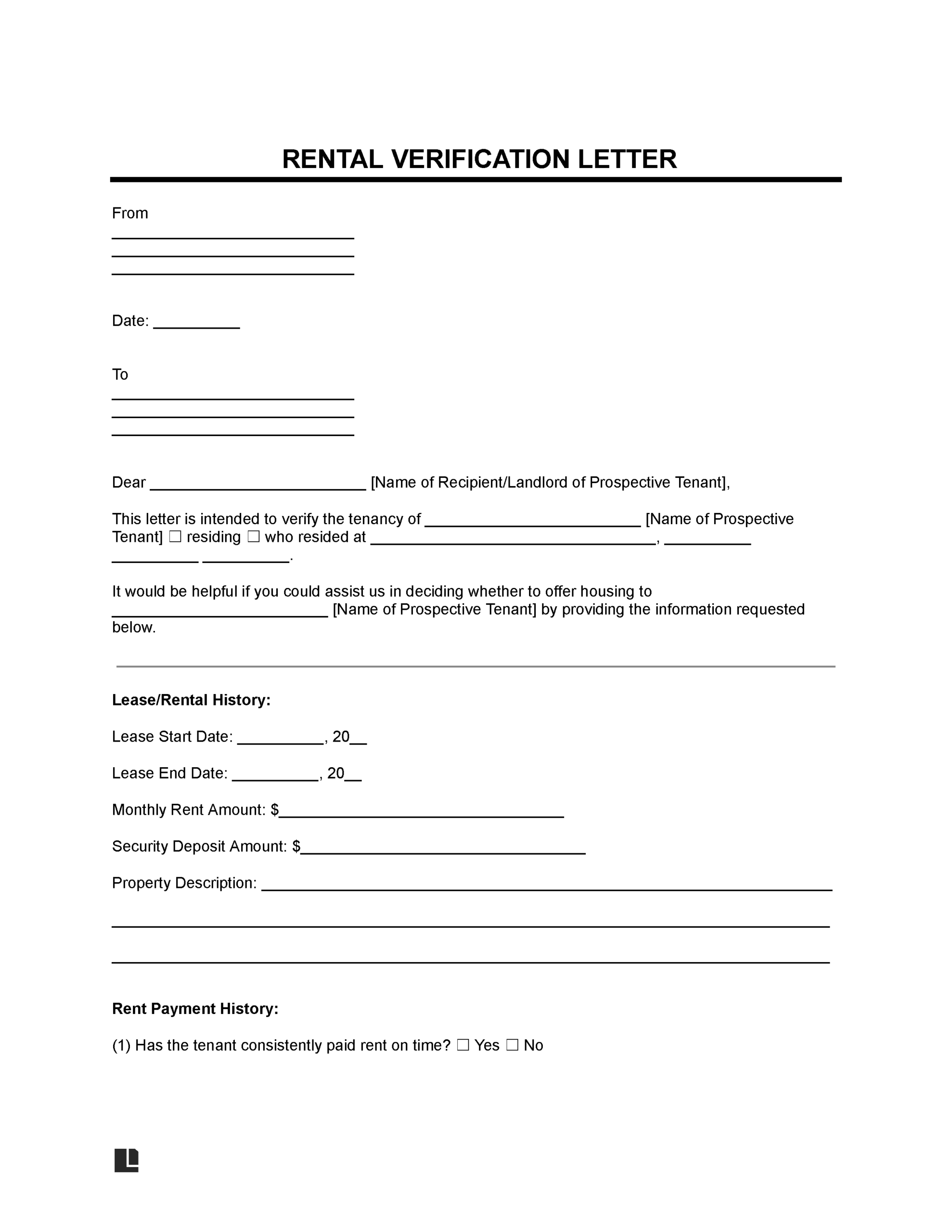 landlord verification forms