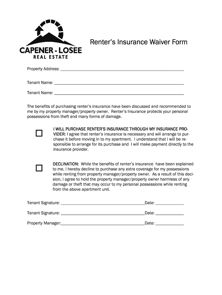 insurance waiver form