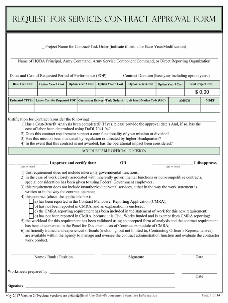 Request For Services Contract Approval Form Fill Out Sign Online DocHub