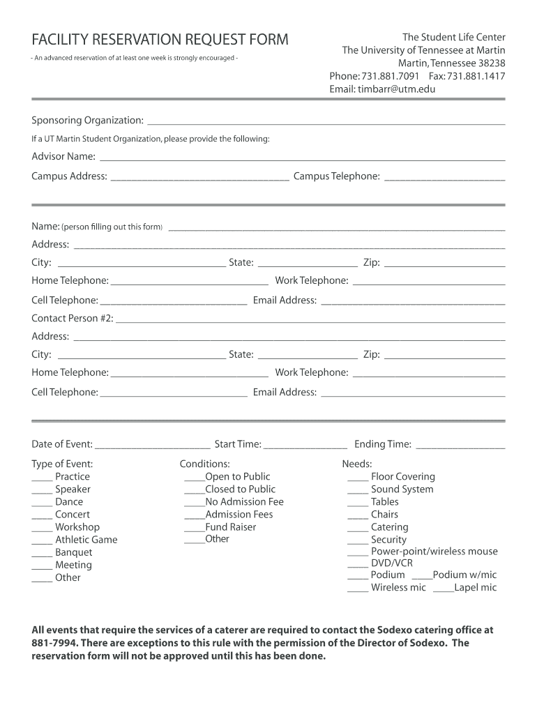Reservation Form Pdf Fill Out Sign Online DocHub