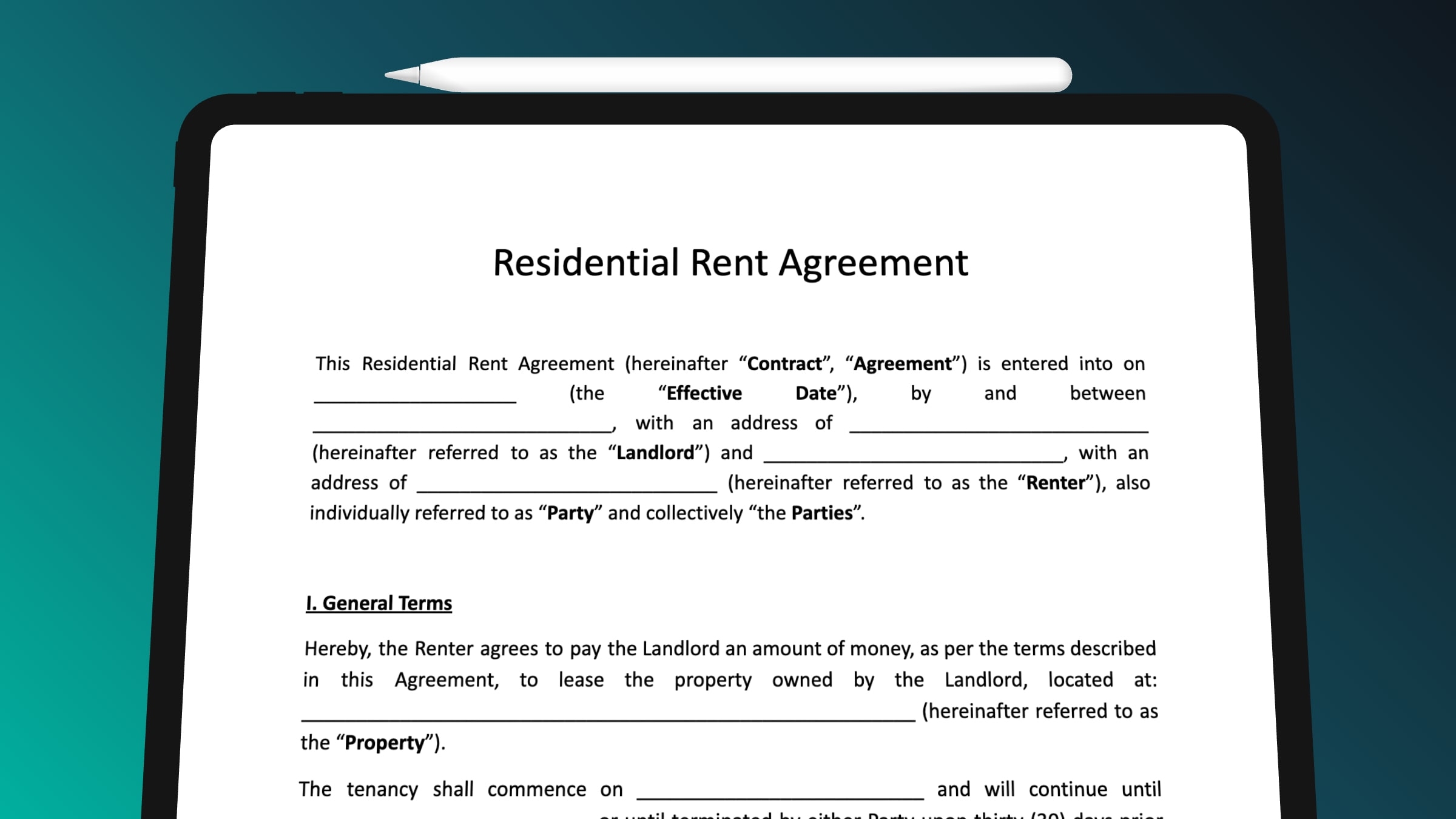 residential rental agreement