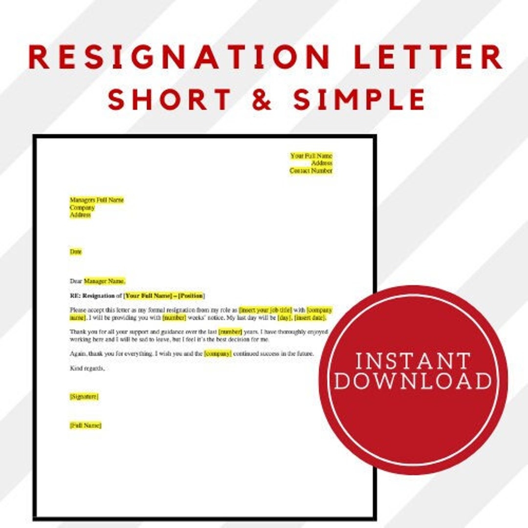 letter of resignation example