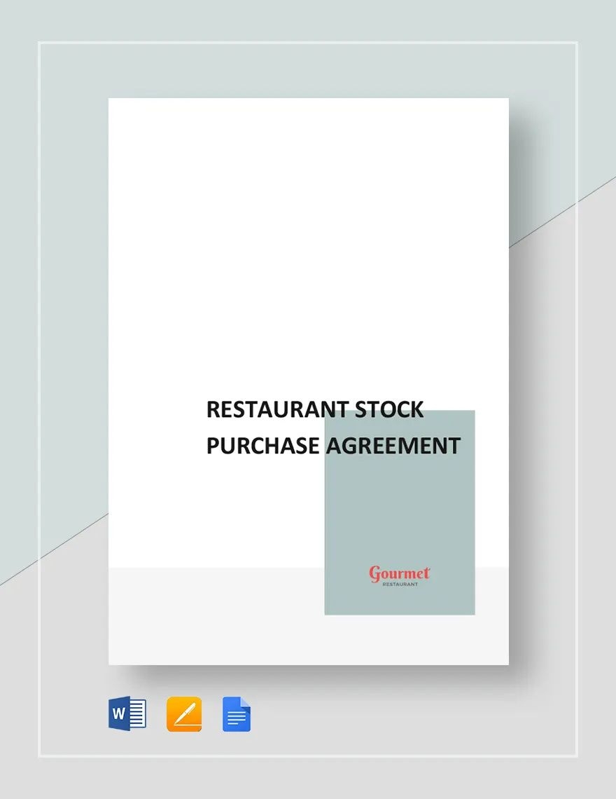 Restaurant Stock Purchase Agreement Template In Word Pages Google Docs Download Template
