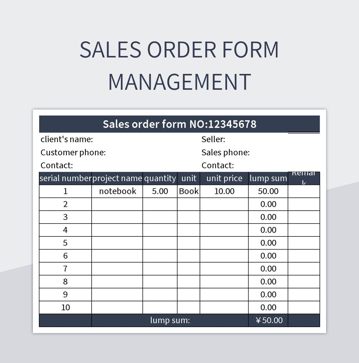 sales order form