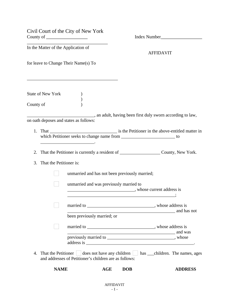 Sample Affidavit New York Fill Out Sign Online DocHub