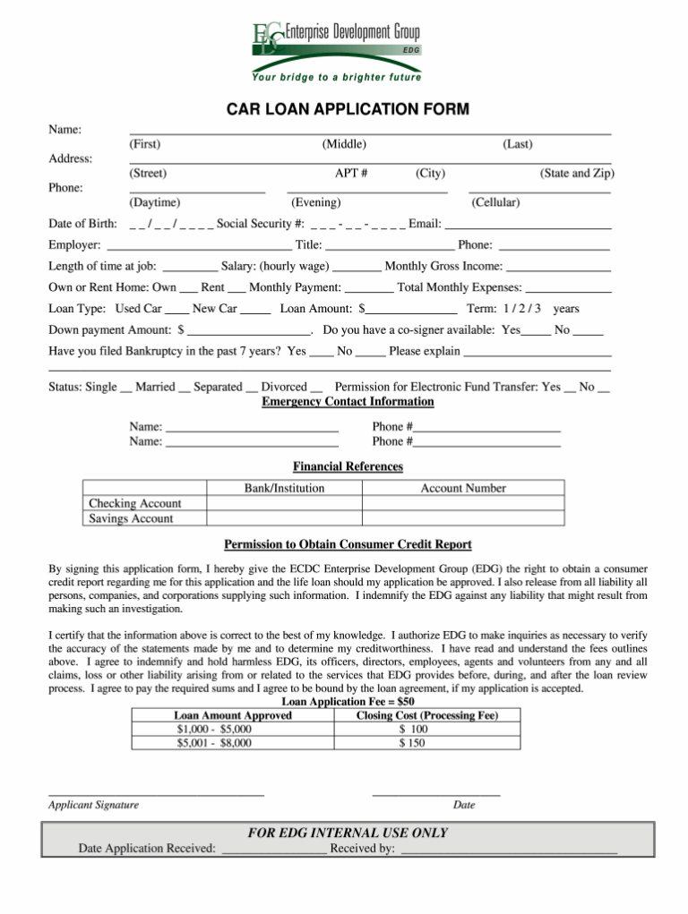 Sample Auto Loan Application Fill Online Printable Fillable Blank PdfFiller