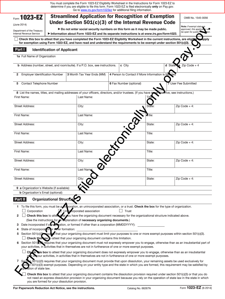 Sample Completed 1023 Ez Form Fill Online Printable Fillable Blank PdfFiller
