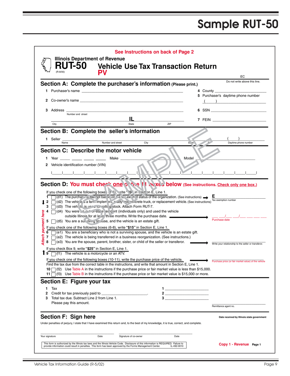 Sample Form RUT 50 Fill Out Sign Online And Download Printable PDF Illinois Templateroller