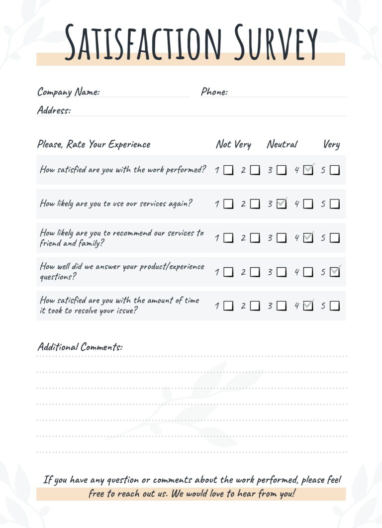 Satisfaction Survey Free Google Docs Template Gdoc io