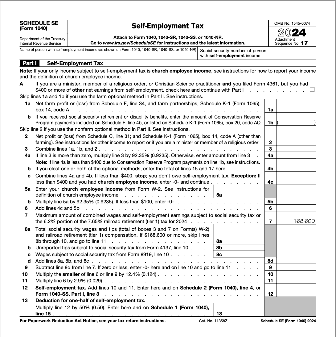 Schedule SE A Simple Guide To Filing The Self Employment Tax Form Bench Accounting