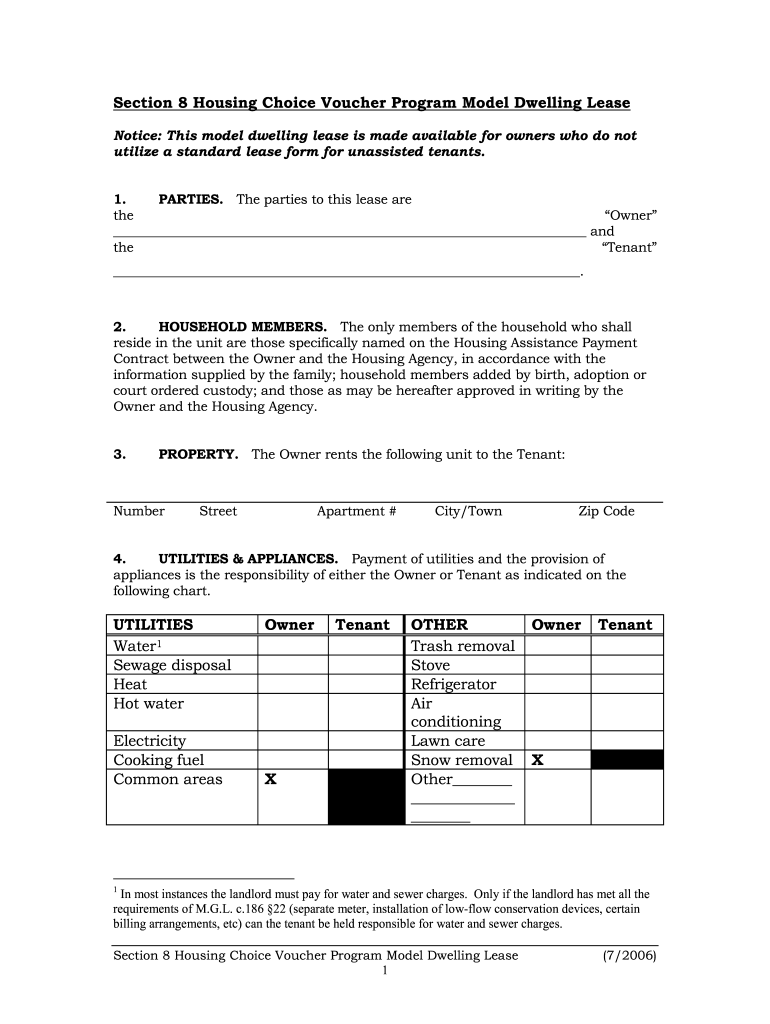 Section 8 Lease Agreement Template Fill Online Printable Fillable Blank PdfFiller