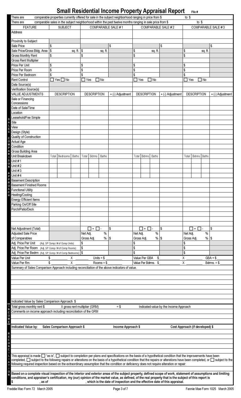 appraisal order form