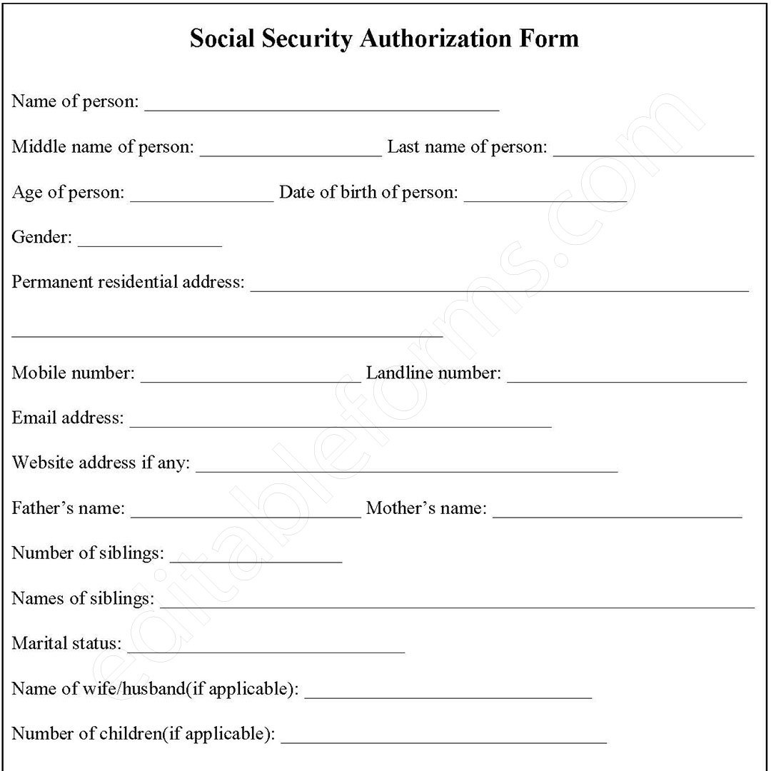 sample social security application form sample social security application form