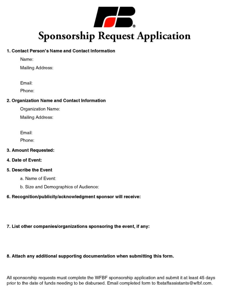 Sponsorship Request Application Wisconsin Farm Bureau Federation