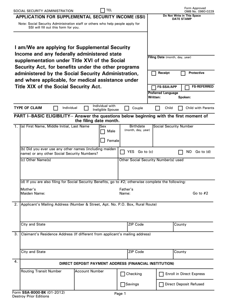Ssi Form Fill Out Sign Online DocHub