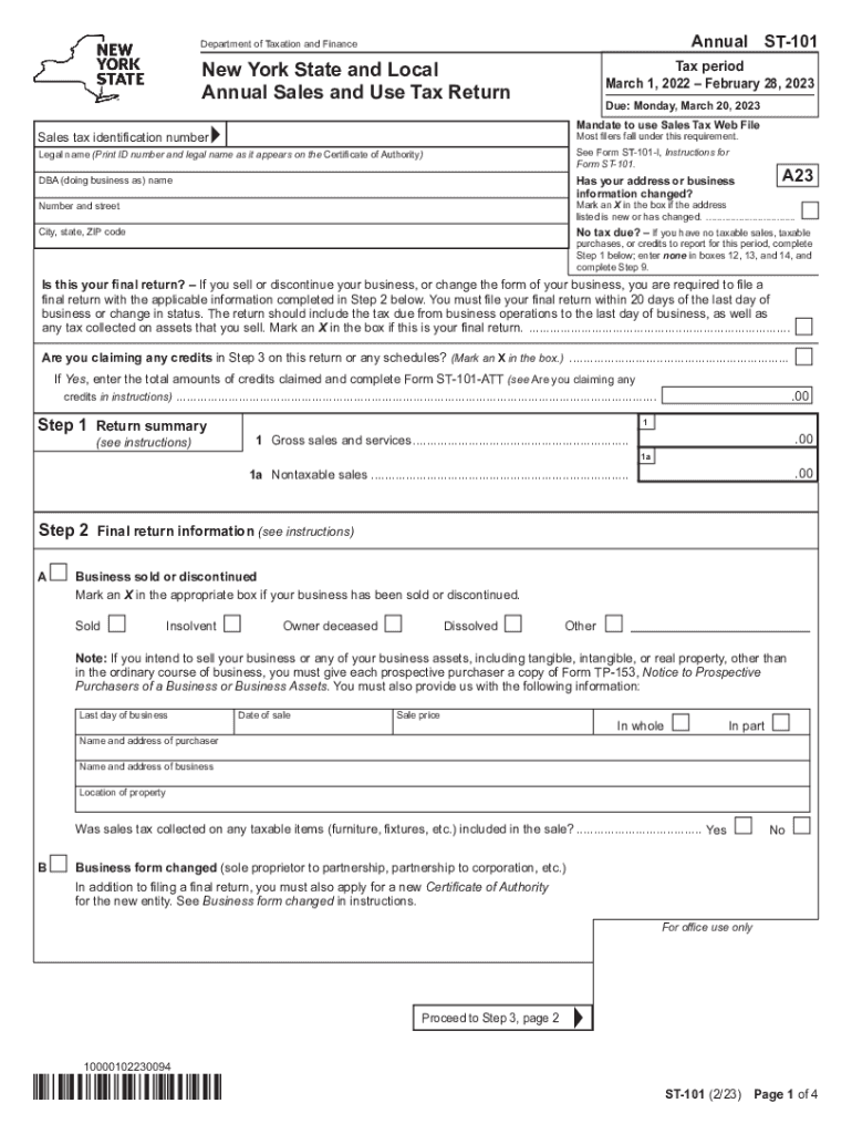 St 101 Form 2024 Fill Out Sign Online DocHub