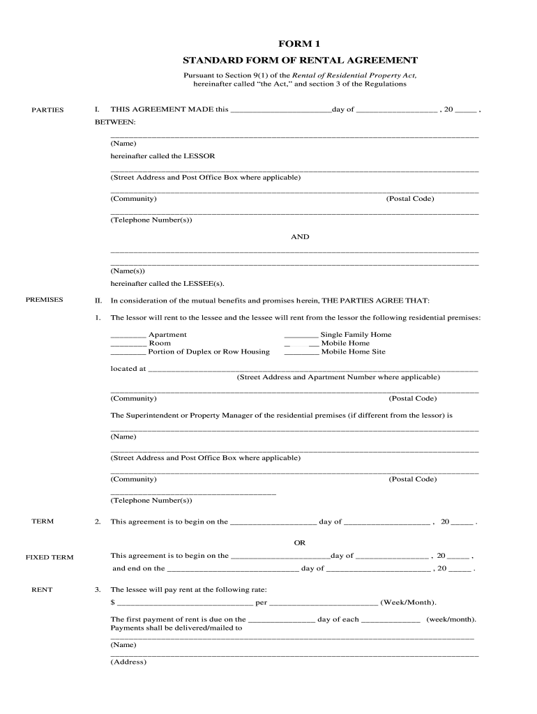 rental contract form rental contract form