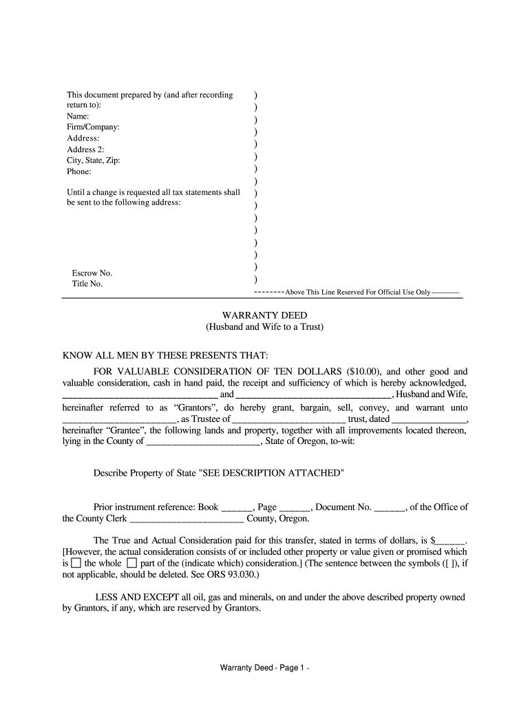 Statutory Warranty Deed Fill Online Printable Fillable Blank PdfFiller