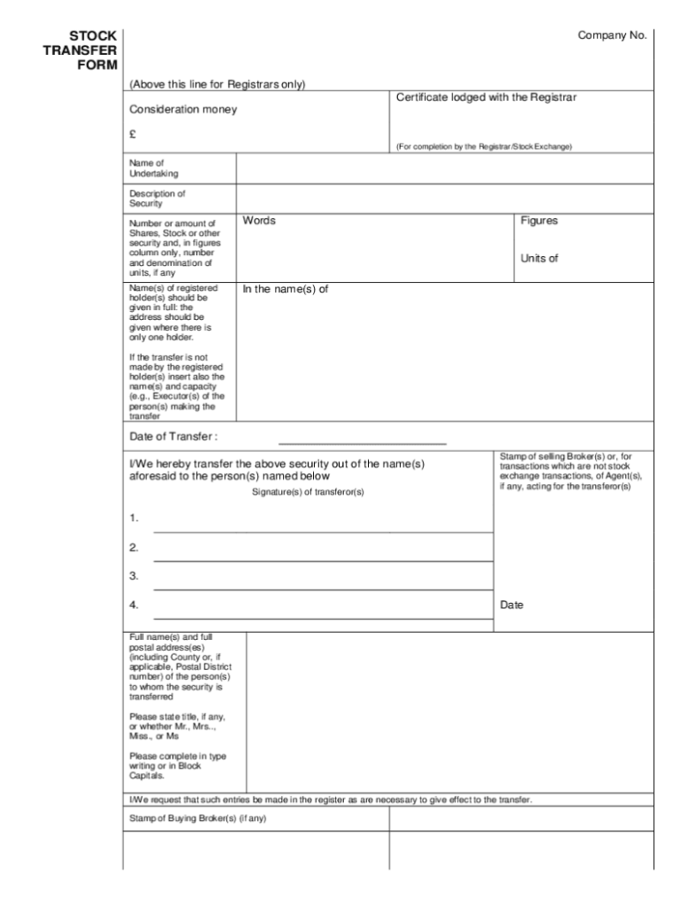 Stock Transfer Form Uk Pdf Fill Out Sign Online DocHub