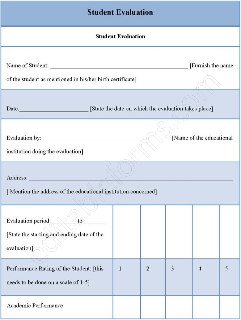 Student Evaluation Fillable PDF Template Editable Forms s Ko fi Shop