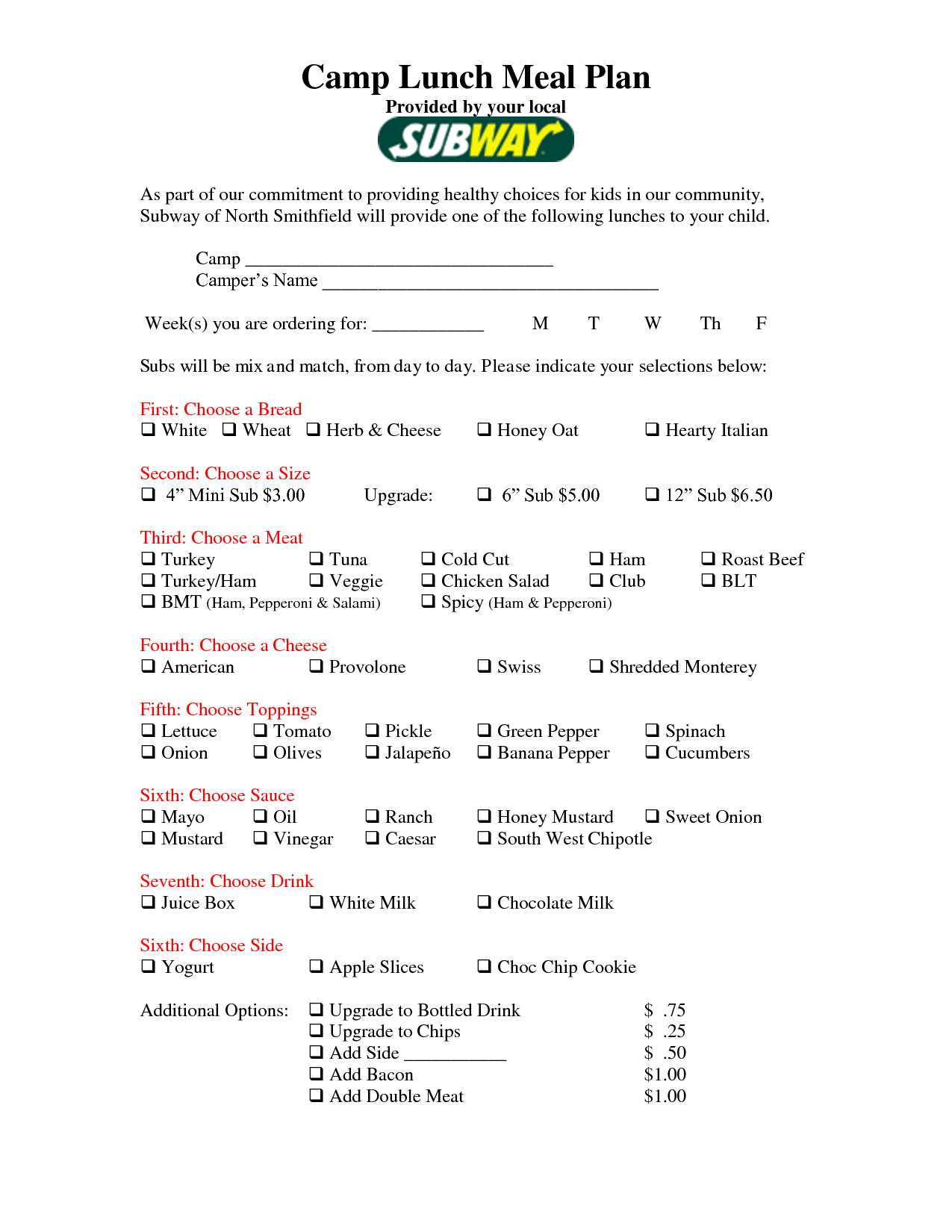 printable subway application form