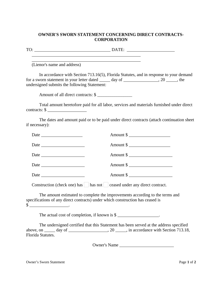 Sworn Statement Form Pre built Template AirSlate SignNow