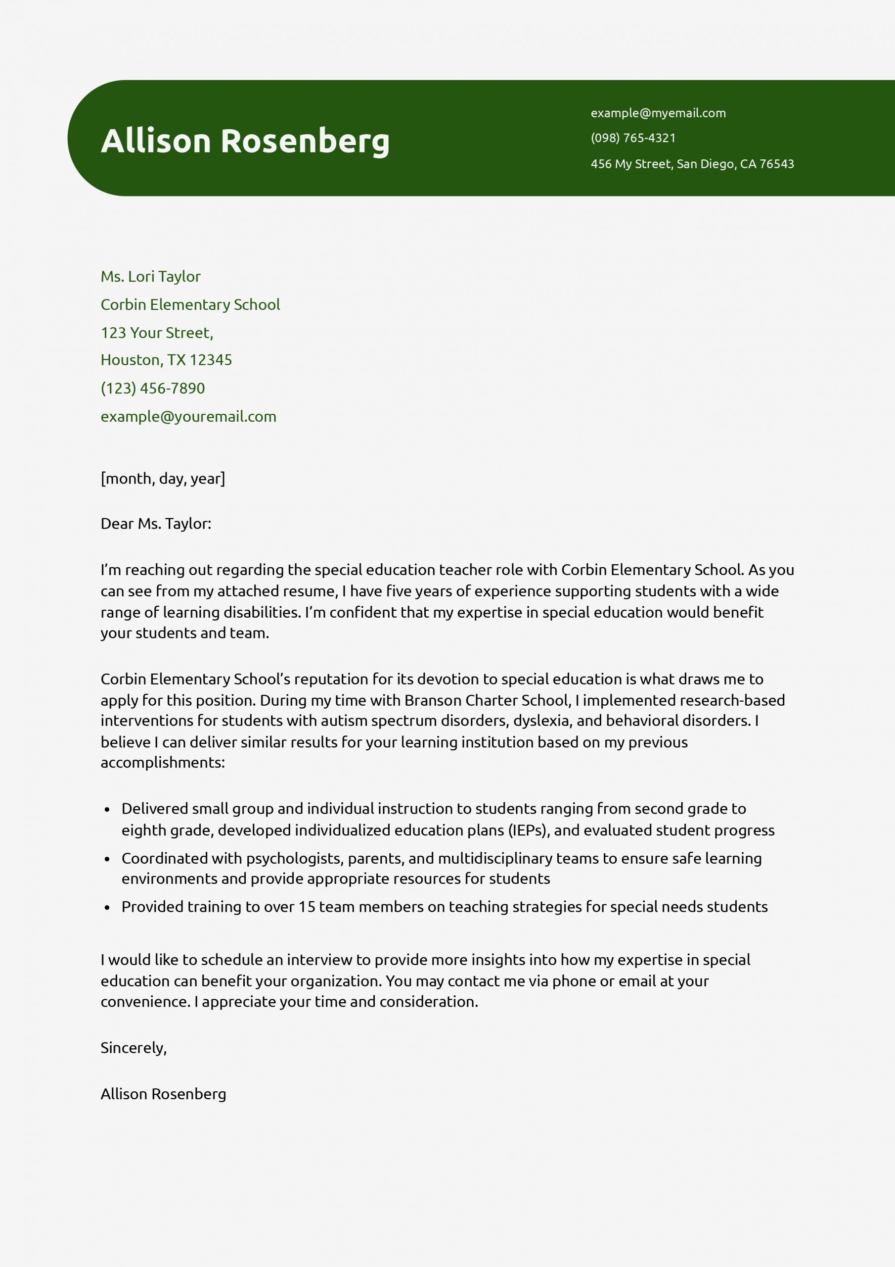 Teacher Cover Letter Examples And Templates For 2025 ResumeBuilder