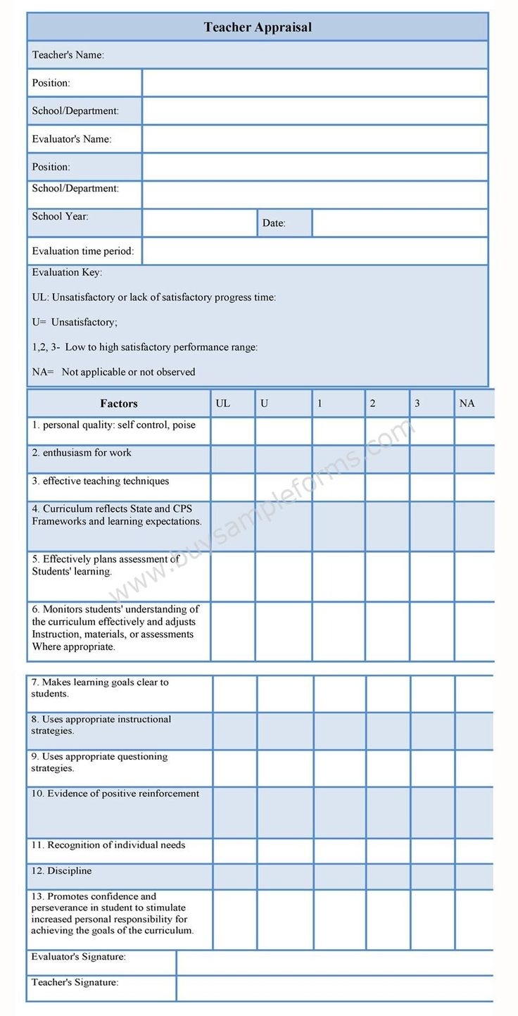 Teacher Evaluation Teaching Techniques Appraisal
