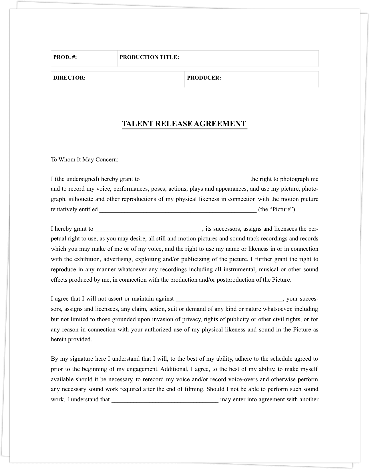 The Complete Guide To Actor Release Forms FREE Template 