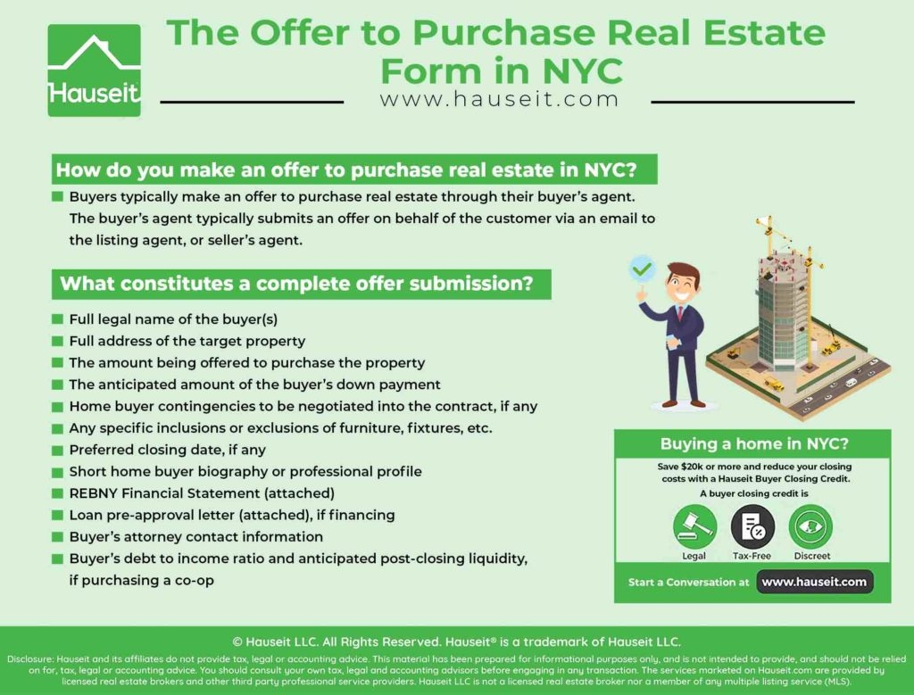 The Offer To Purchase Real Estate Form In NYC Hauseit 