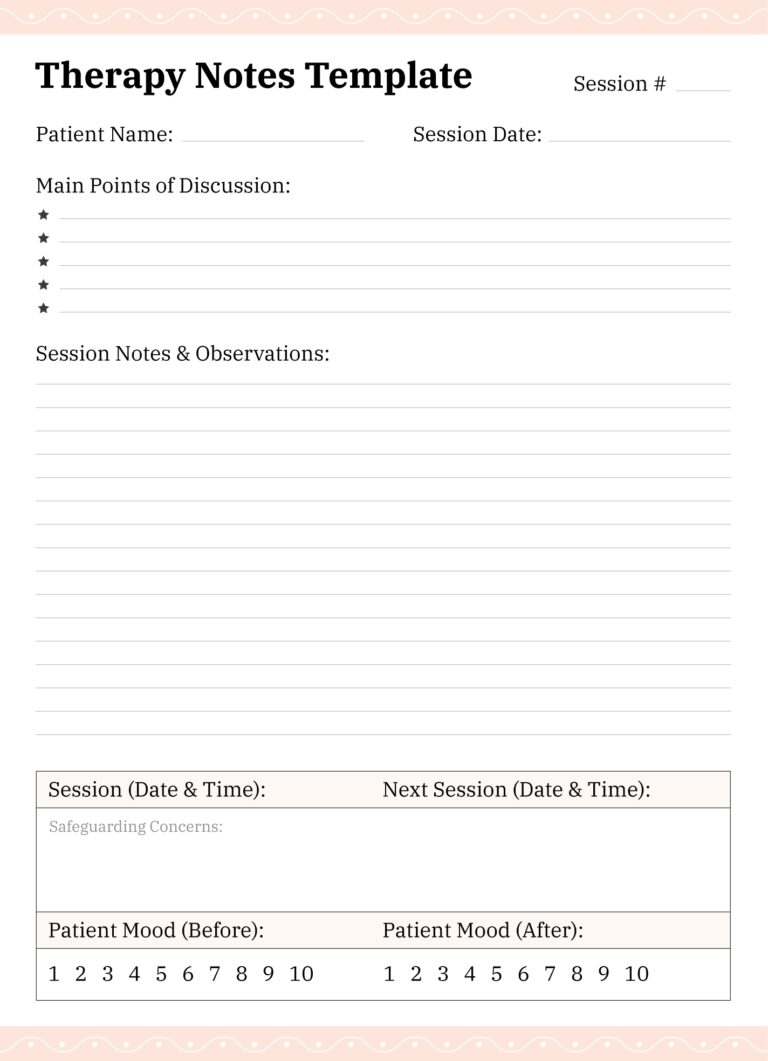 Therapy Notes Free Google Docs Template Gdoc io