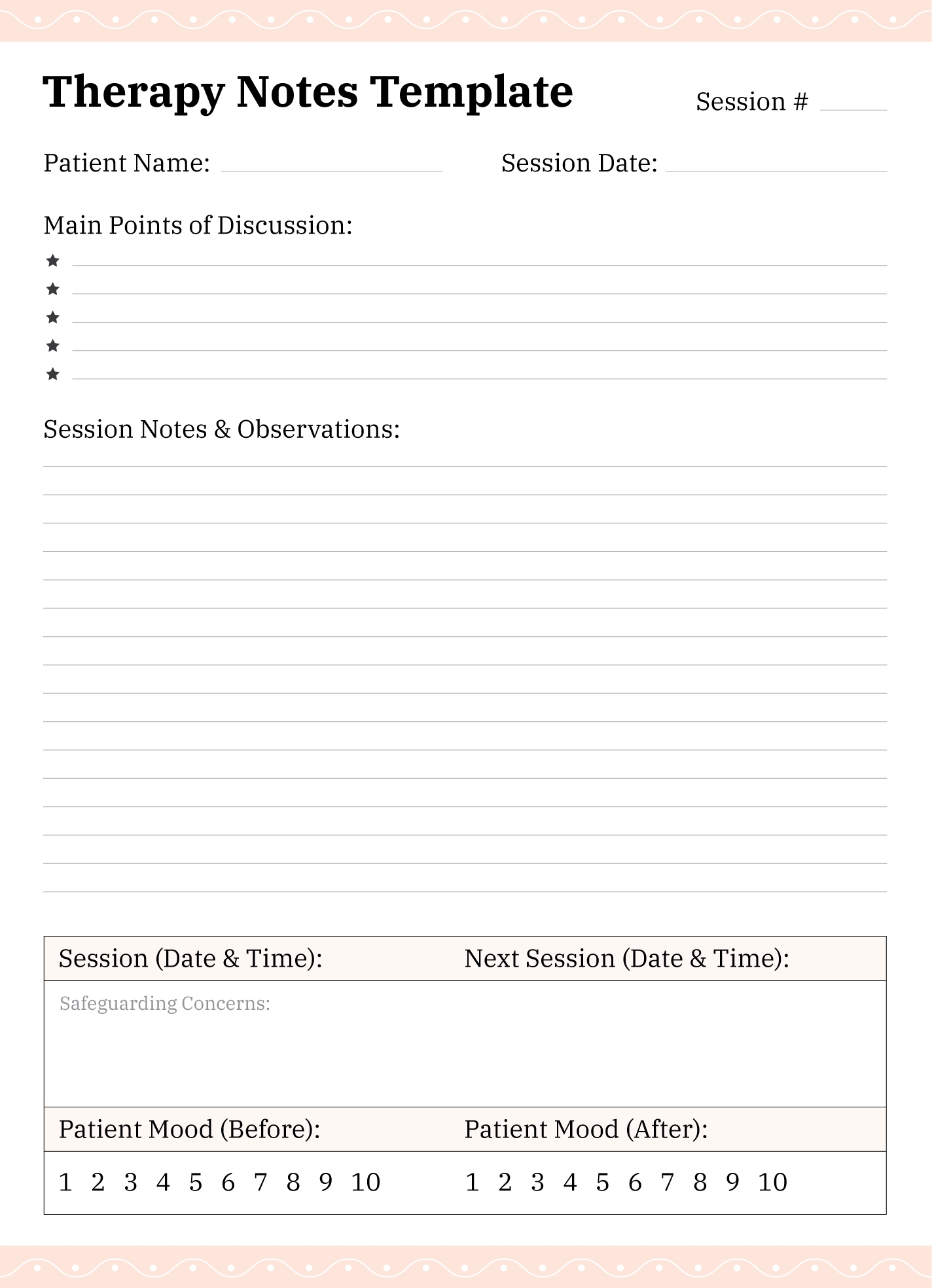 Therapy Notes Free Google Docs Template Gdoc io