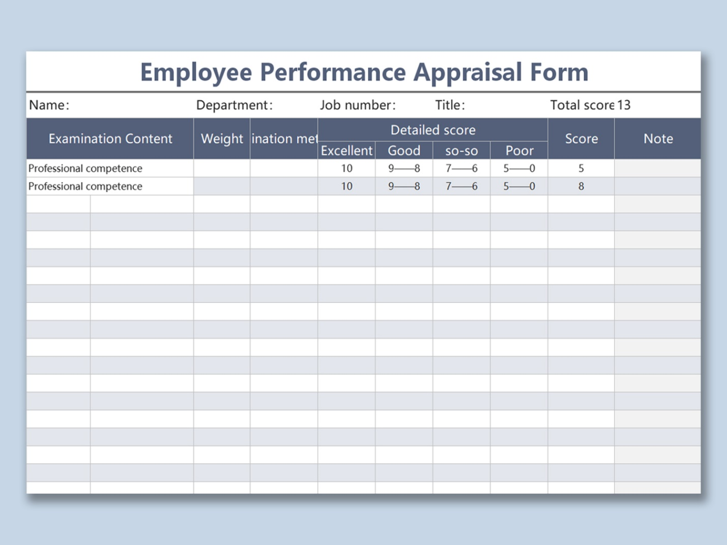 Top 10 Employee Performance Tracking Template Excel WPS Office Academy
