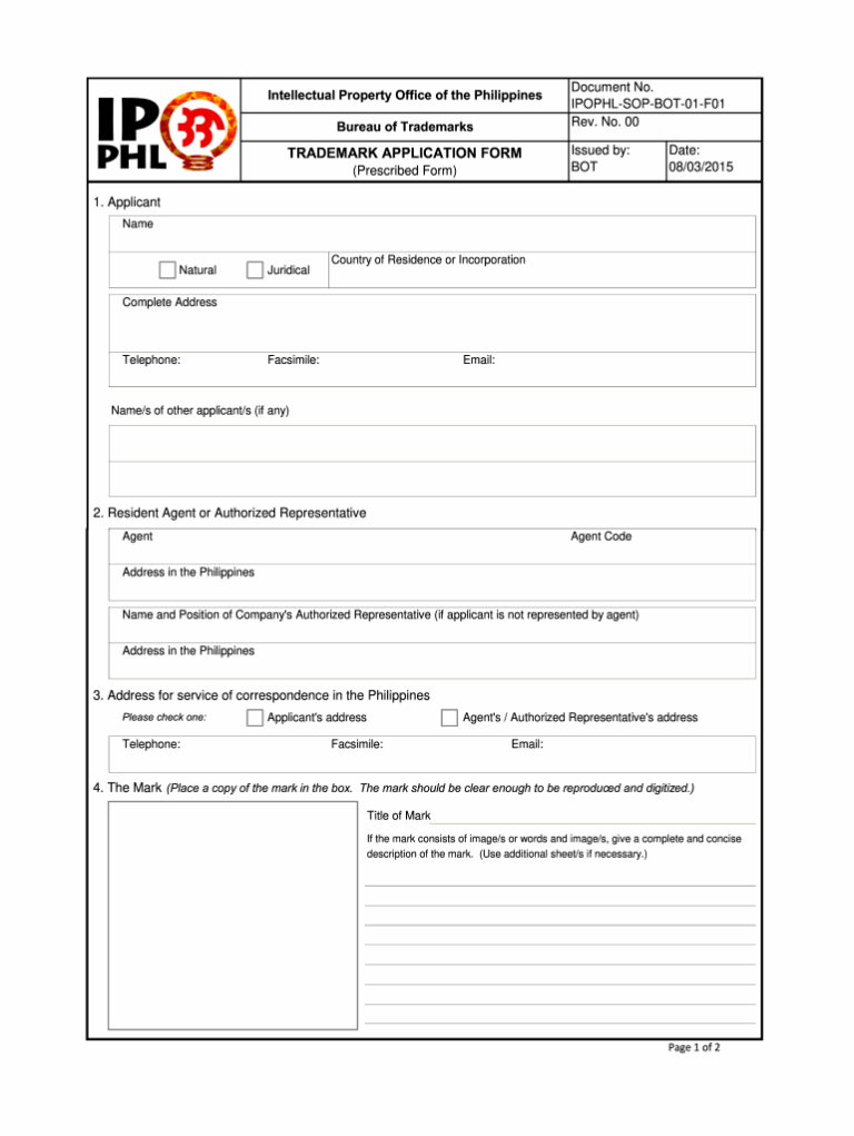 Trademark Application Form Fill Out Sign Online DocHub