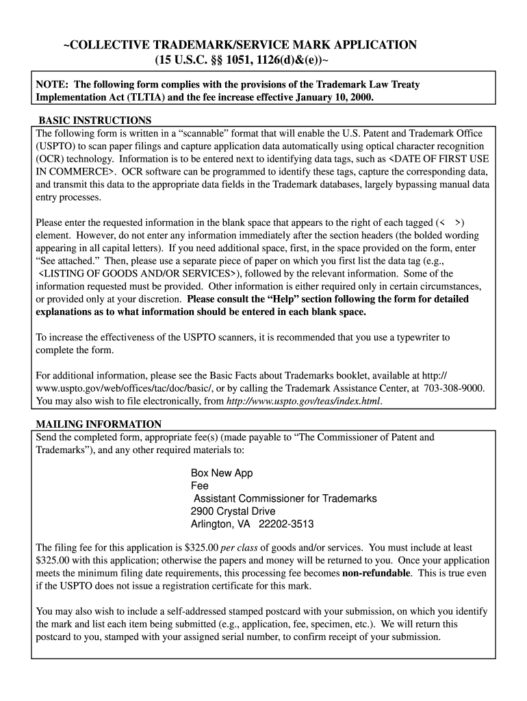 Trademark Registration Fill Online Printable Fillable Blank PdfFiller