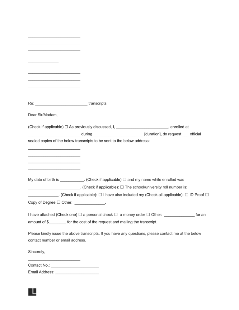 Transcript Request Form Template Fill Online Print Download
