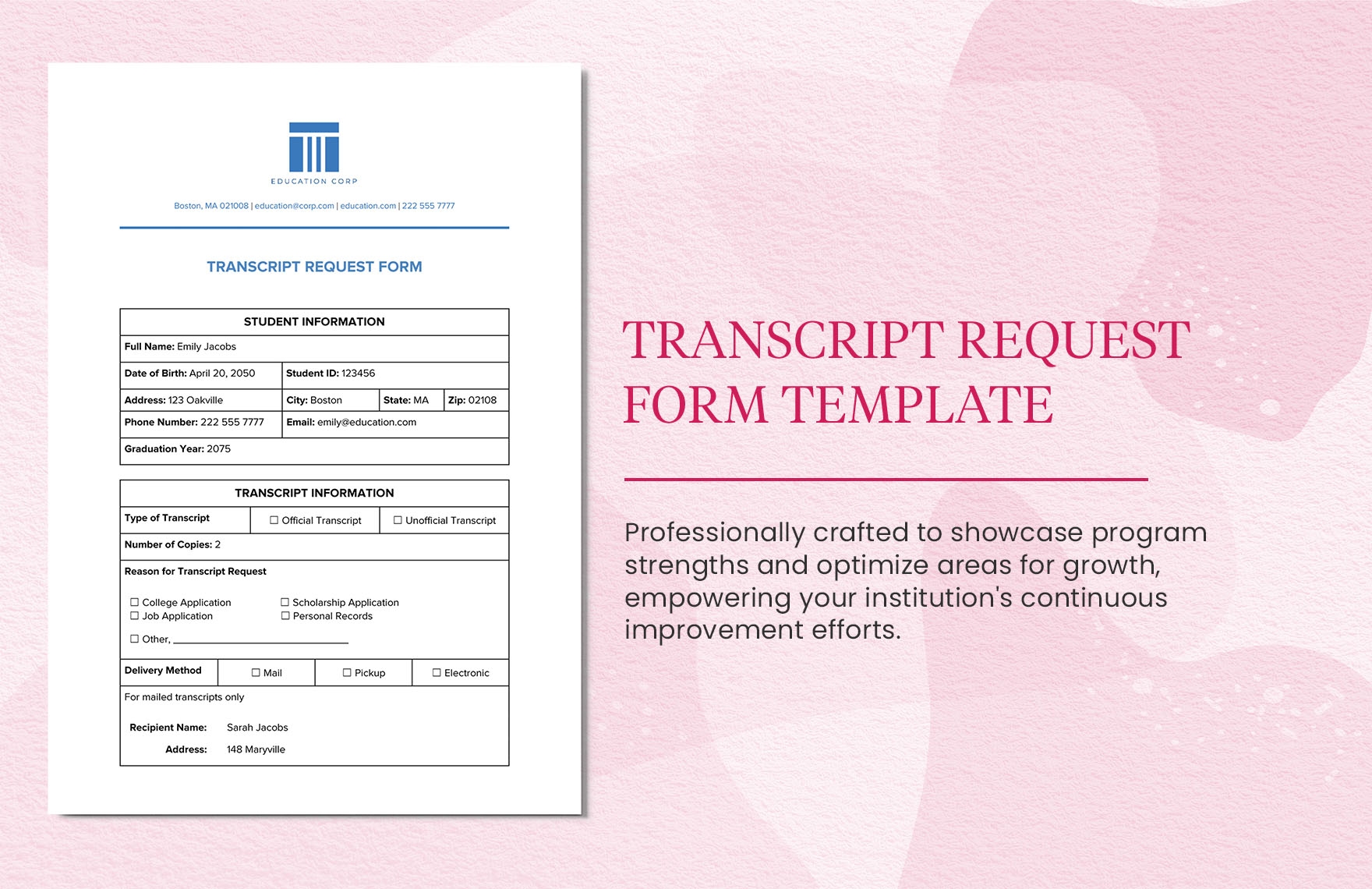 Transcript Request Form Template In Word PDF Google Docs Download Template