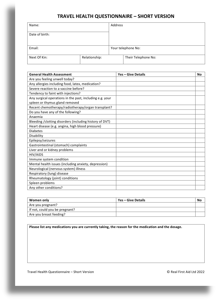travel risk assessment form travel risk assessment form