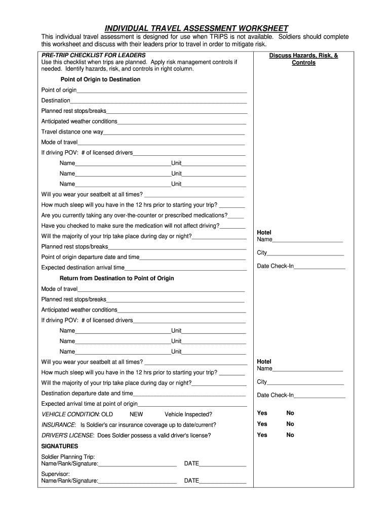 Travel Worksheet Checklist Fill Online Printable Fillable Blank PdfFiller Travel Worksheet Checklist Fill Online Printable Fillable Blank PdfFiller