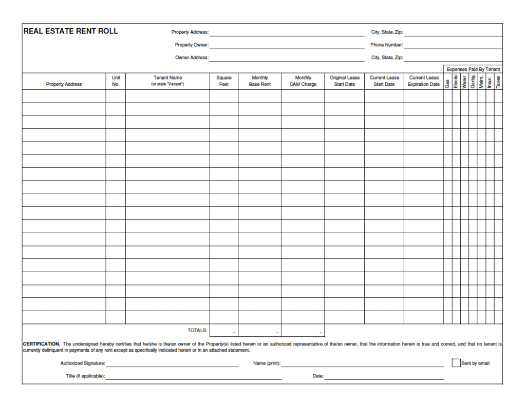 Ultimate Guide To Rental Property Rent Rolls Free Templates