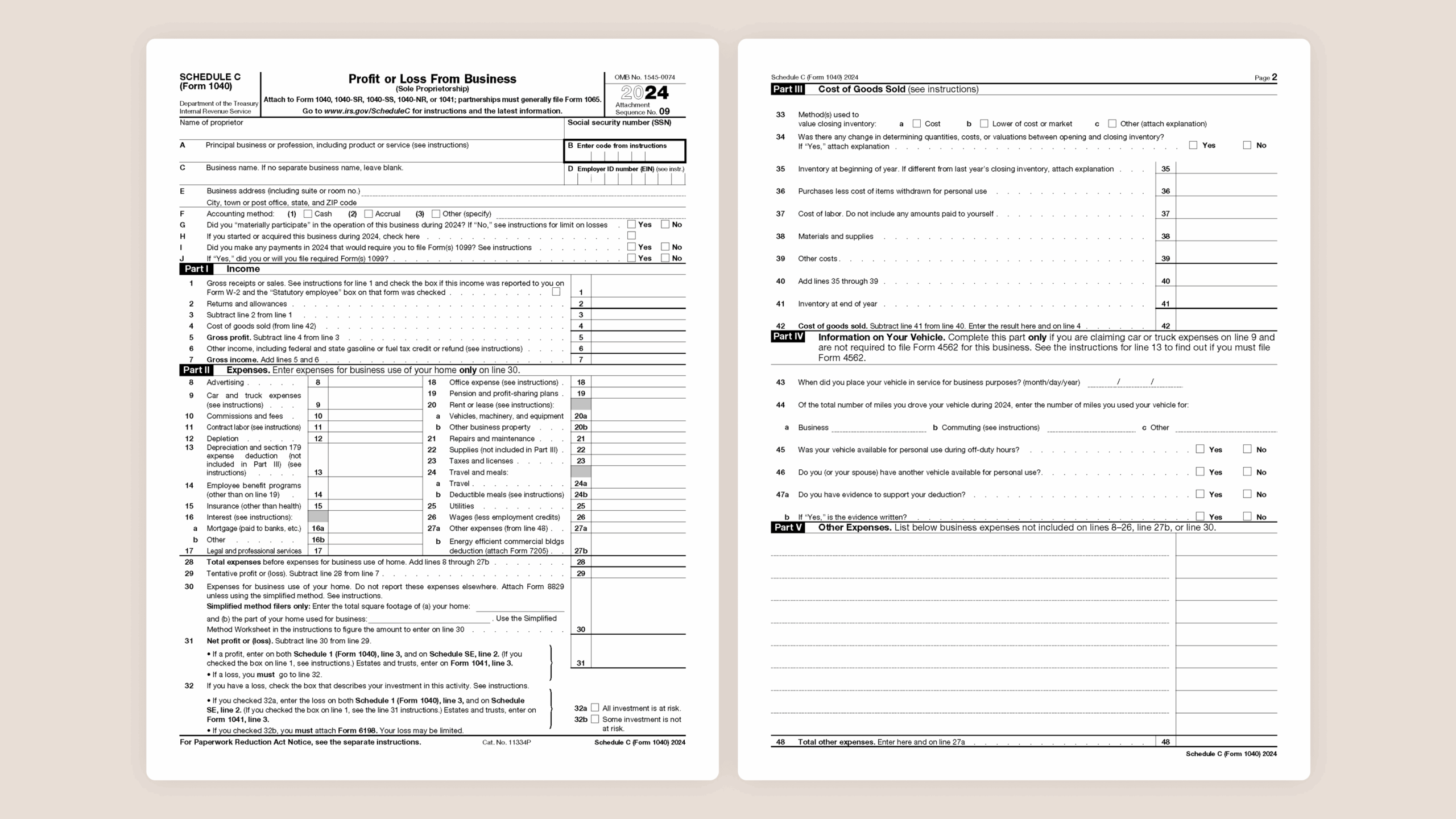 printable 1040 tax forms