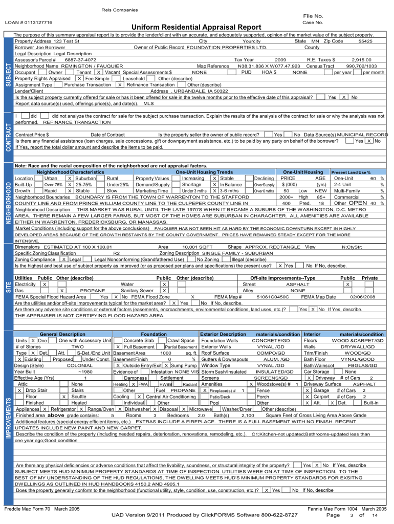 sample land appraisal form