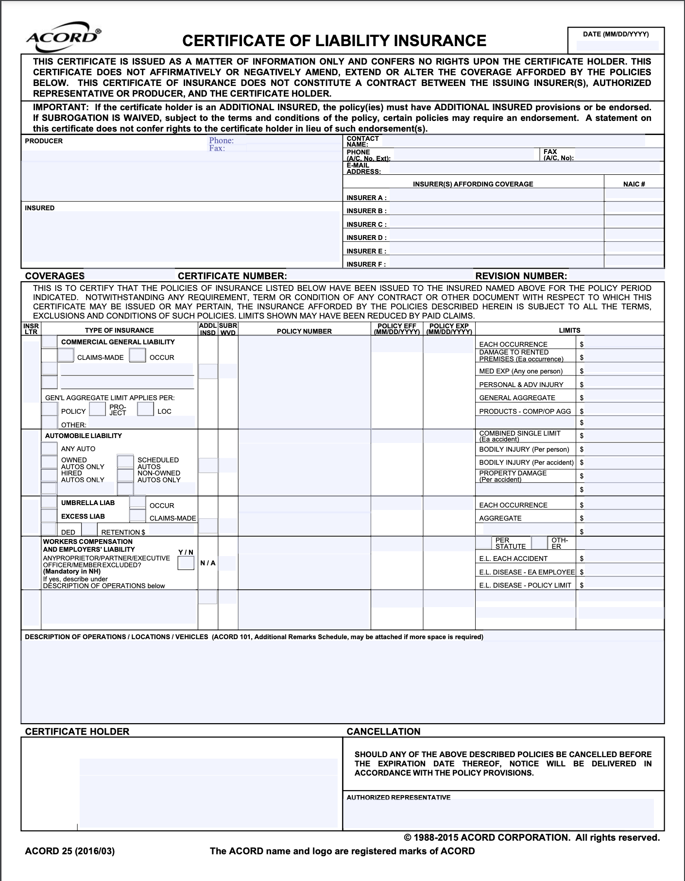 Uploading Business Insurance Error